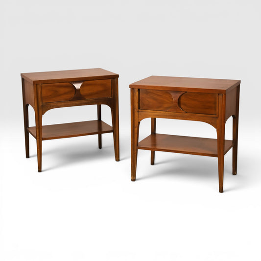 Kent Coffey Perspecta Vintage Mid Century Modern Pair of Nightstands c. 1960s