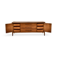 Vintage MCM dresser with routed oval panels and walnut finish