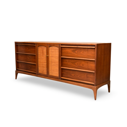 Walnut MCM dresser, 1960s Lane Rhythm design