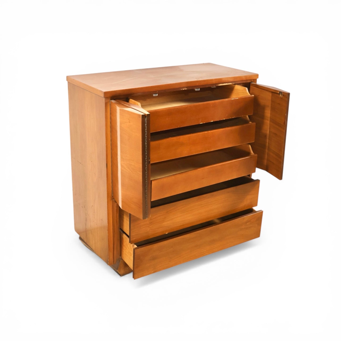 Sculptural Atomic Style Vintage Mid Century Modern 5 Drawer Highboy... — view 8