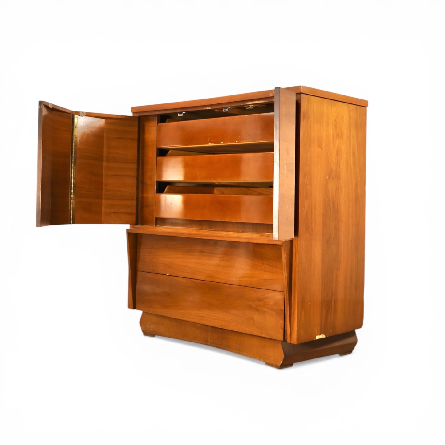 Sculptural Atomic Style Vintage Mid Century Modern 5 Drawer Highboy... — view 6