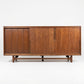Cavalier Furniture Vintage Mid Century Modern Brass and Walnut Lowb... — base detail