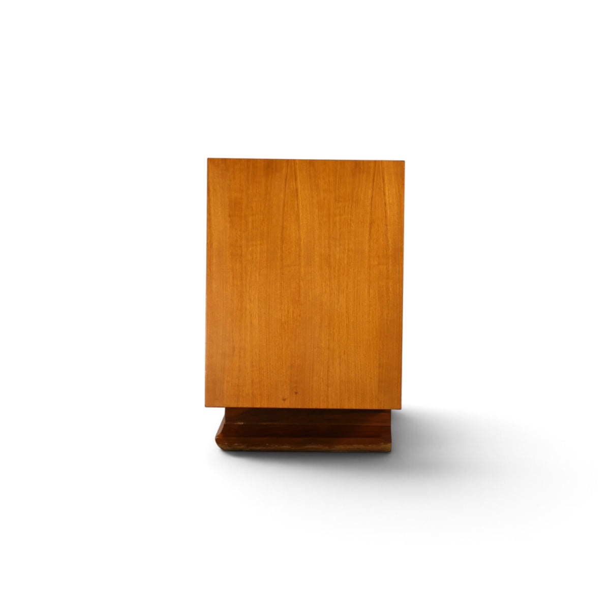 Specialty Woodcraft sculpted walnut and burl credenza side view