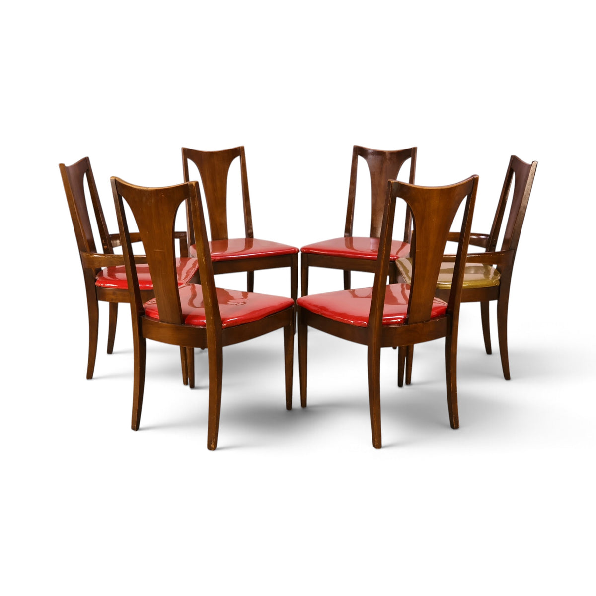 Broyhill Brasilia walnut dining chairs group view
