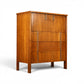John Widdicomb highboy dresser walnut grain drawer detail
