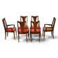 Broyhill Brasilia walnut dining chairs row angle view