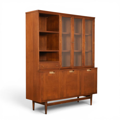 Accord walnut china cabinet angled side profile