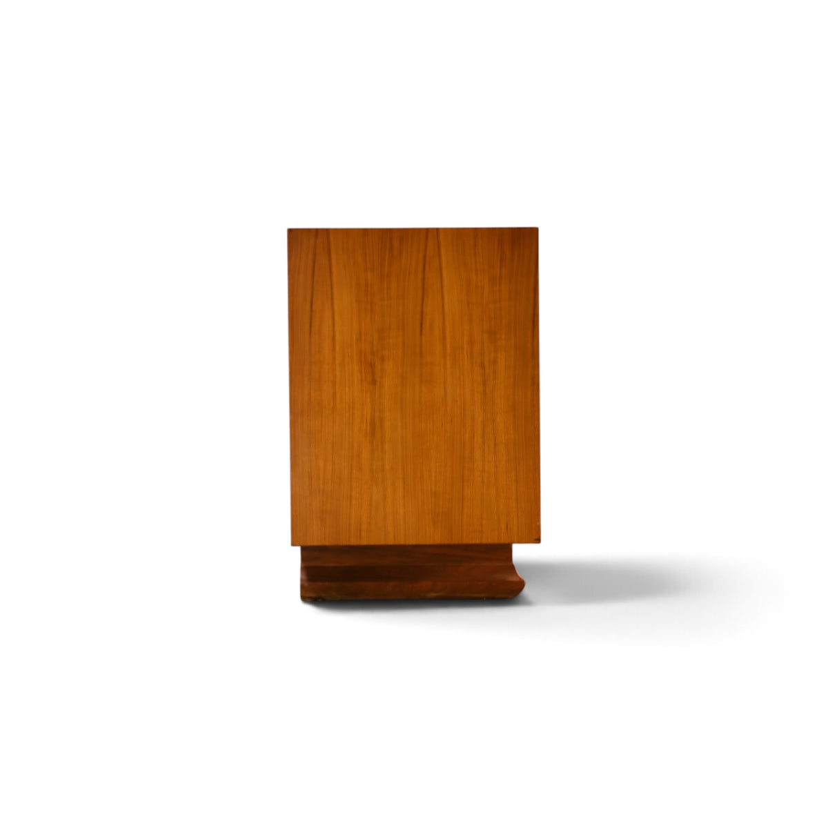 Specialty Woodcraft sculpted walnut and burl credenza side profile