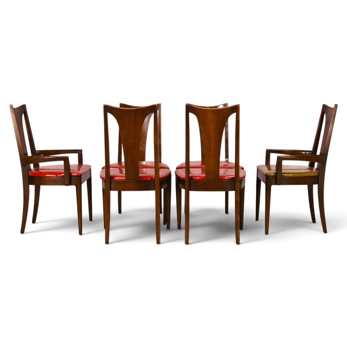 Broyhill Brasilia walnut dining chairs front row view