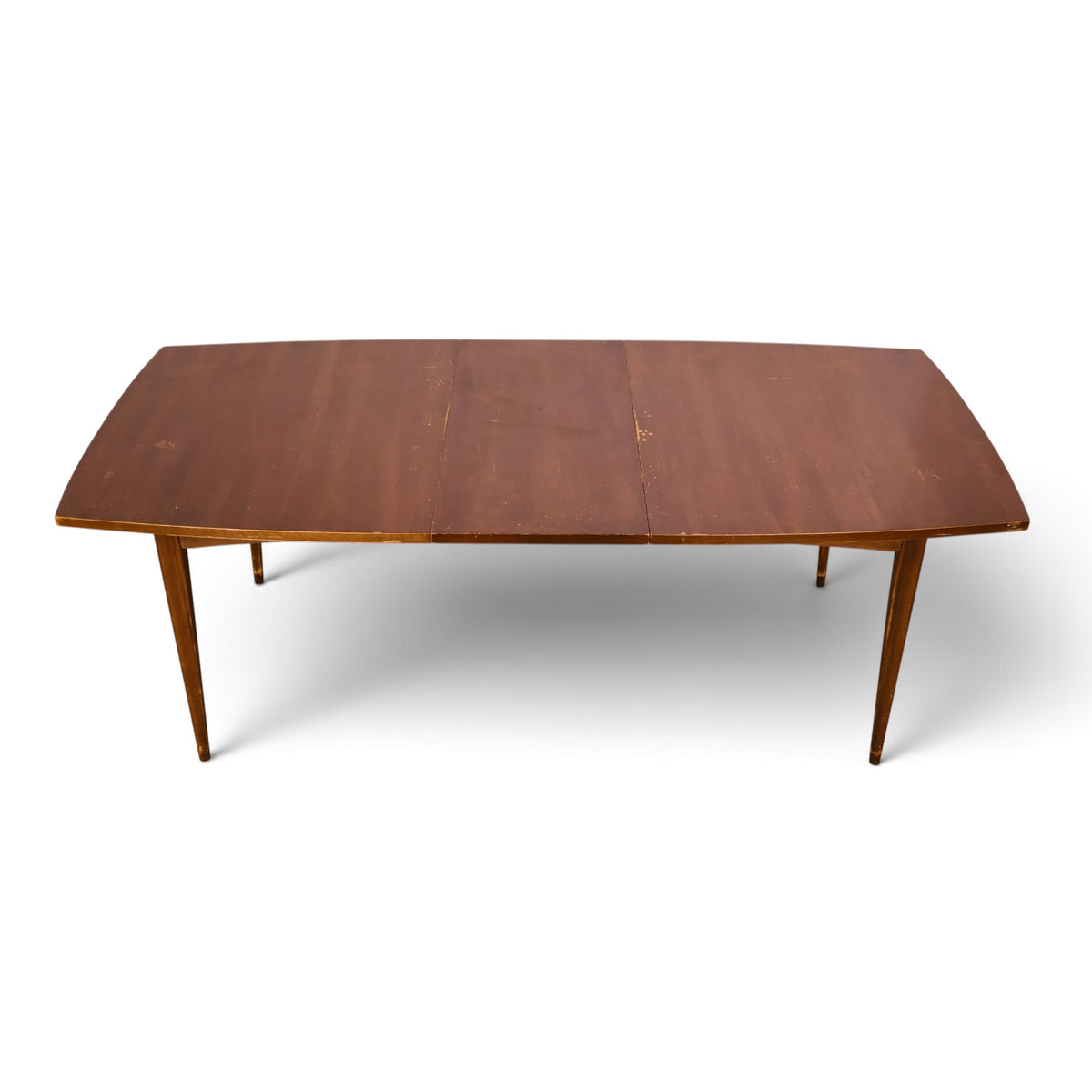 Broyhill Brasilia walnut dining table top angle view