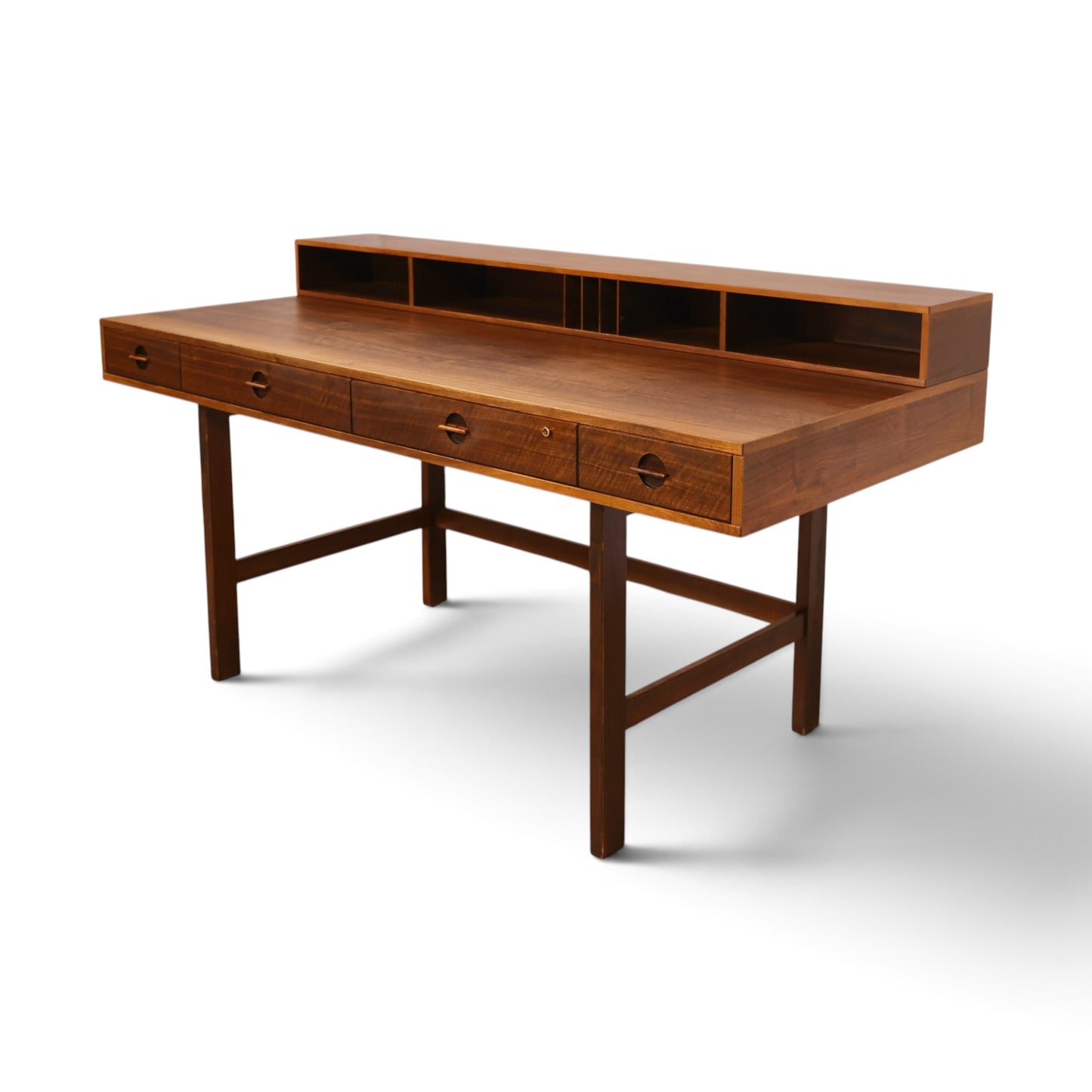 Peter Lovig teak desk side profile view