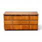 John Widdicomb lowboy dresser rosewood vertical pull detail