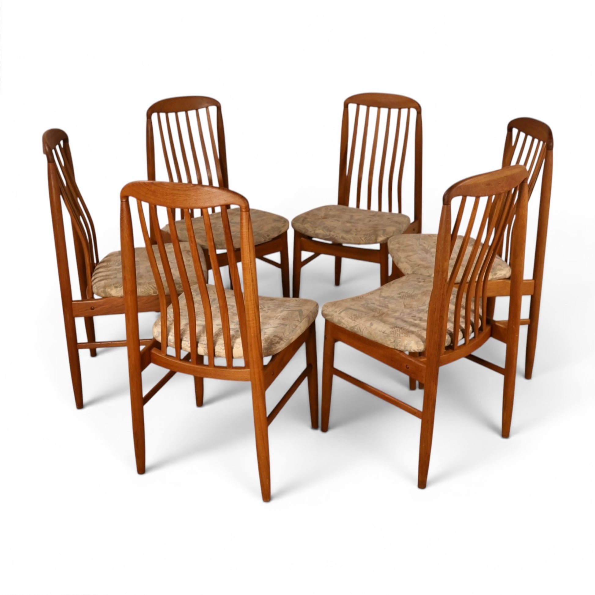Benny Linden Danish teak dining chairs condition detail
