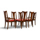 Broyhill Brasilia walnut dining chairs row view