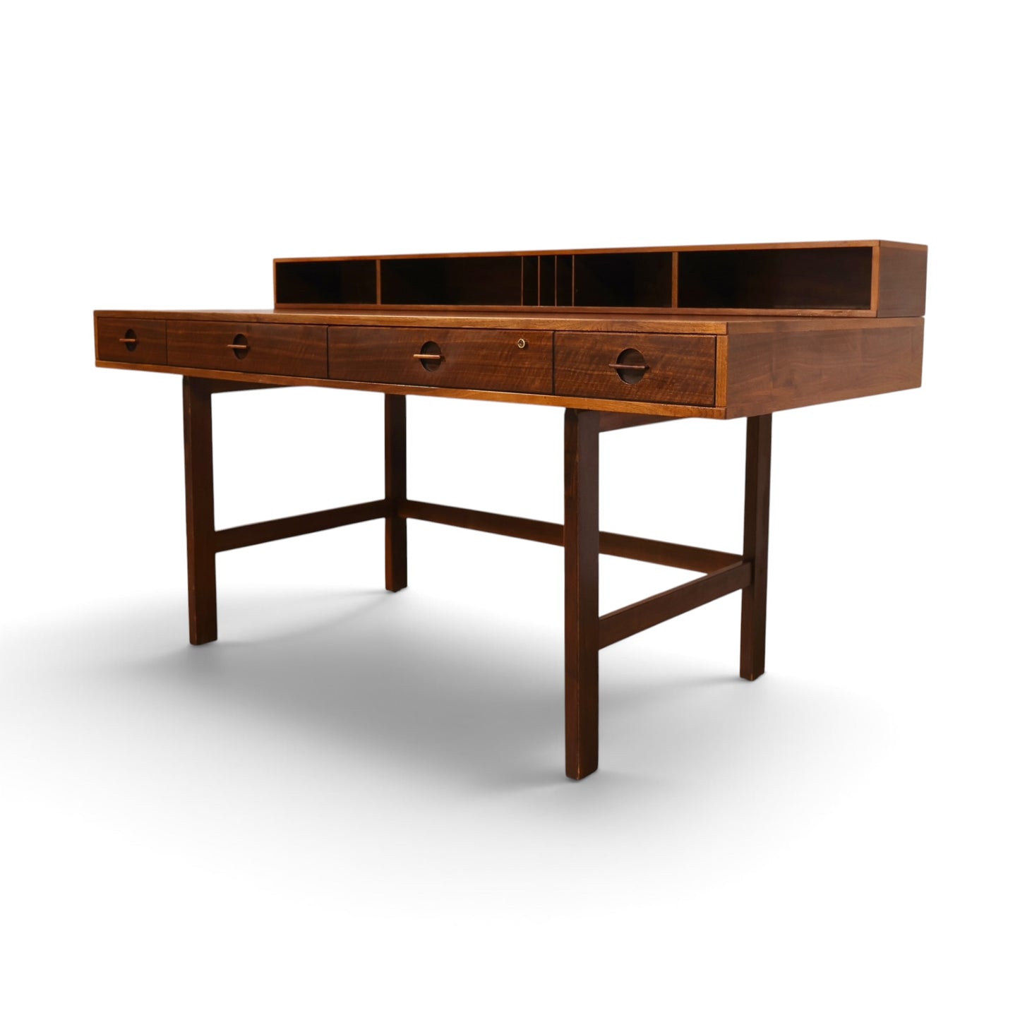 Peter Lovig teak desk back view usable from both sides