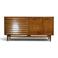 American of Martinsville Dania walnut lowboy dresser full front view