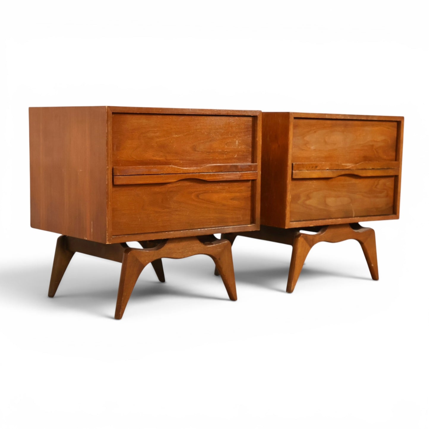 Tobago nightstand sculptural splayed base detail