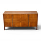 John Widdicomb lowboy dresser front view showing nine drawers