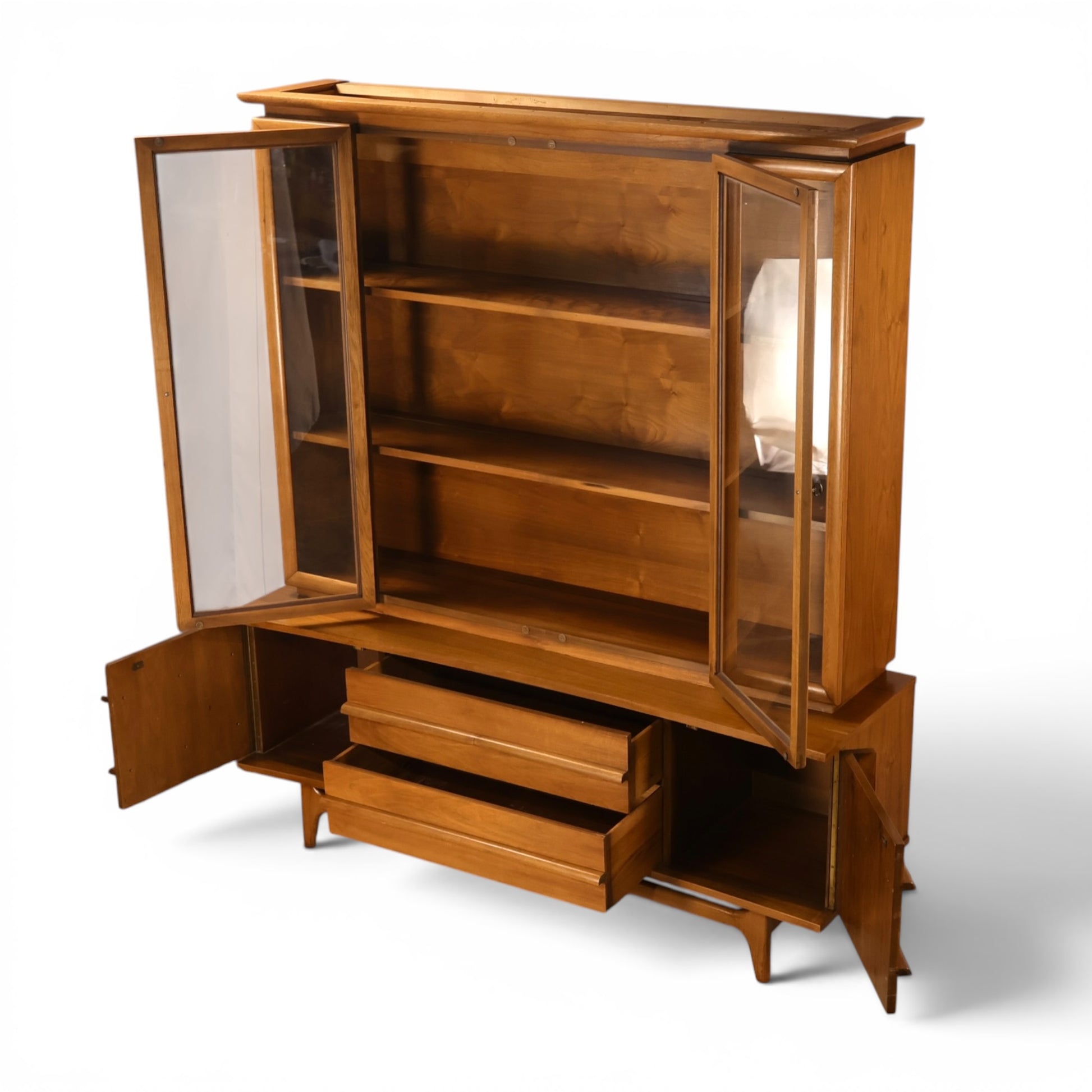 Young Manufacturing concave china cabinet rear view