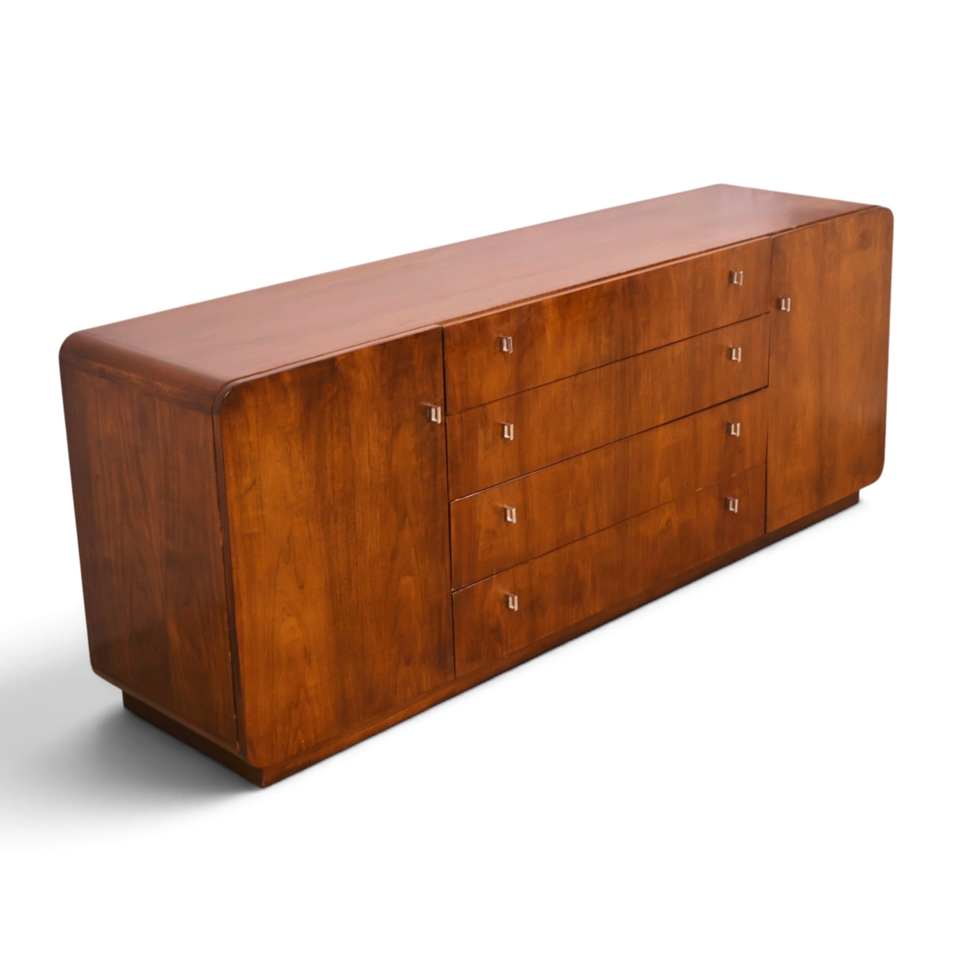 Founders lowboy dresser open cabinet storage view