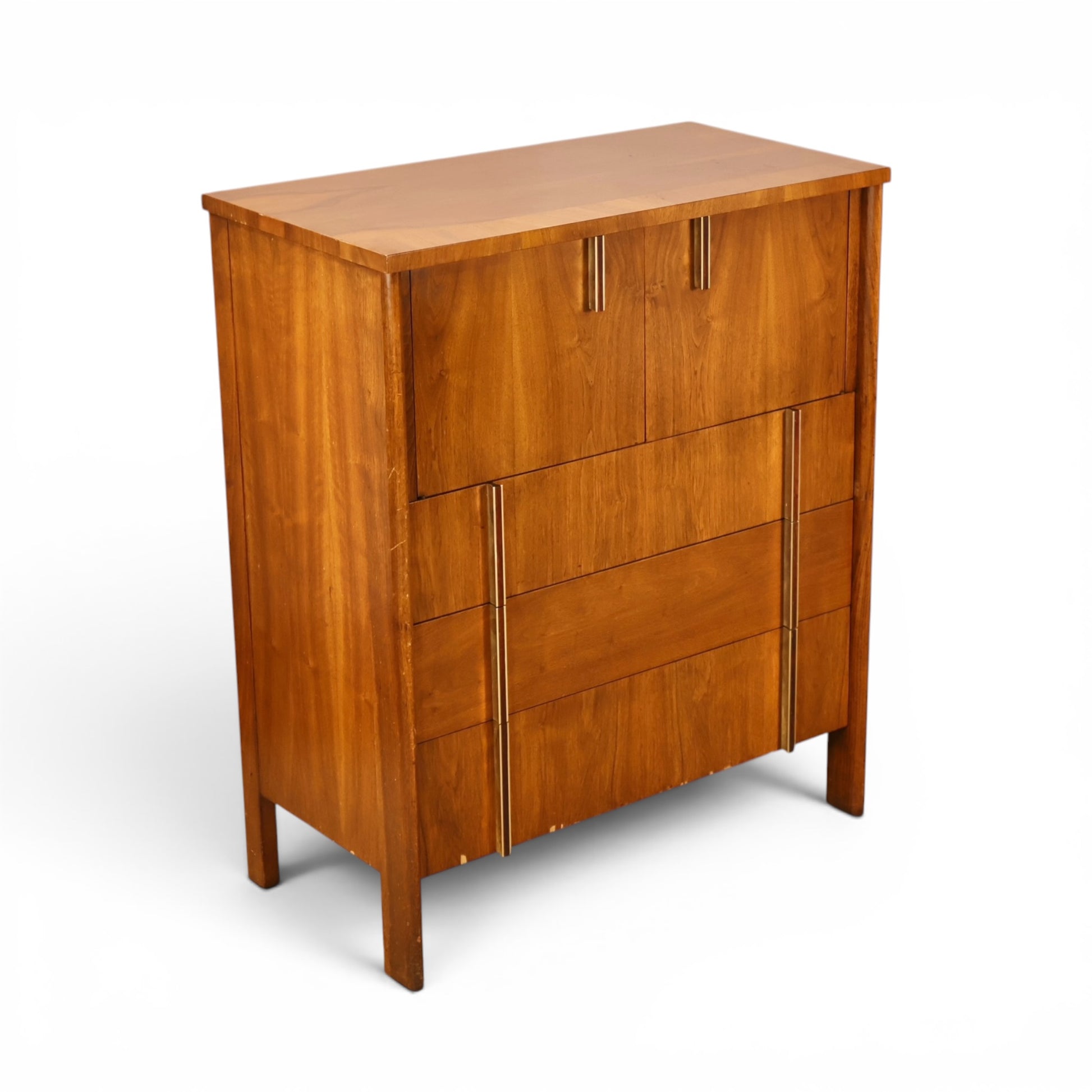 John Widdicomb highboy dresser rosewood vertical pull detail