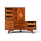 Specialty Woodcraft highboy with sliding door open showing drawer bank