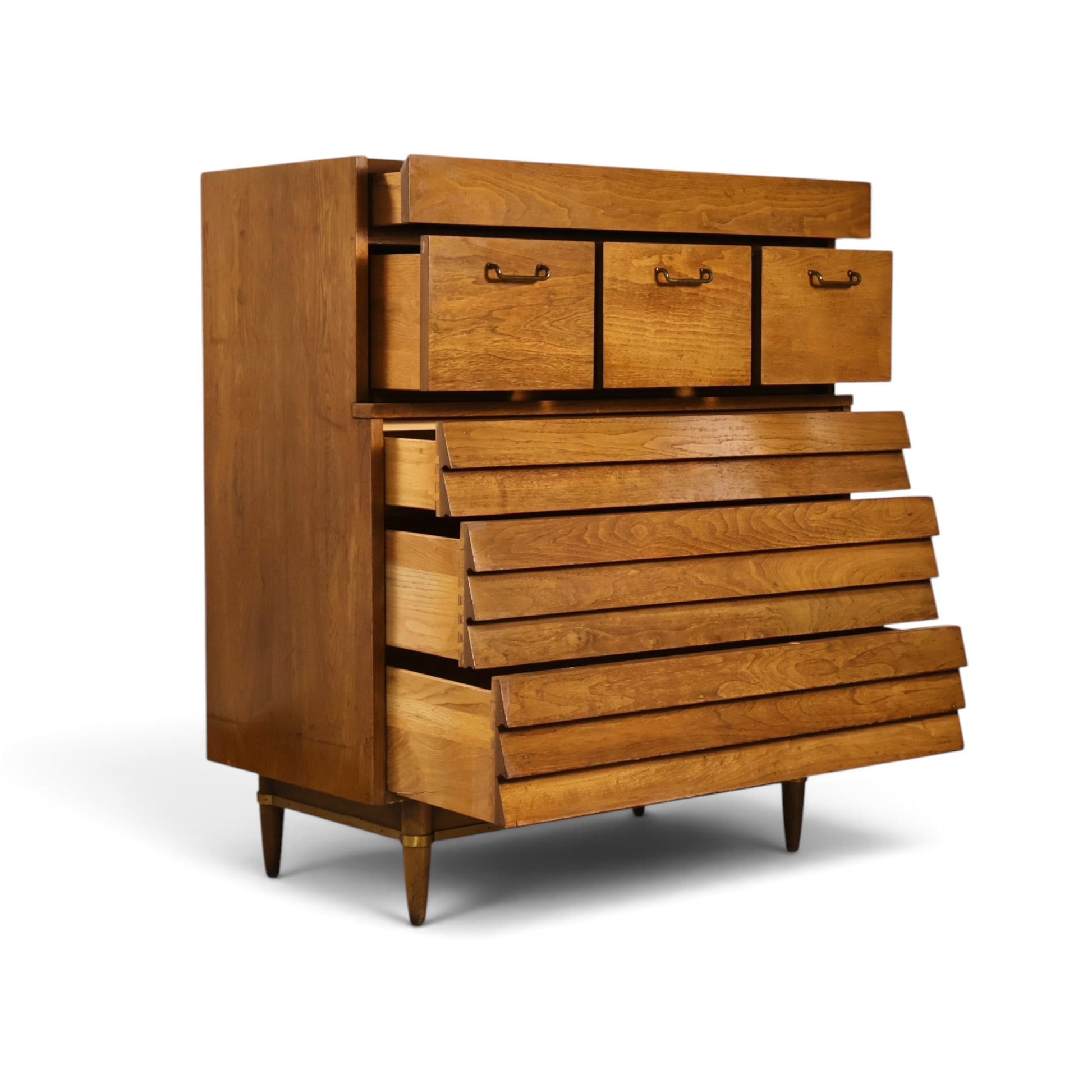 Dania highboy dresser louvered front detail
