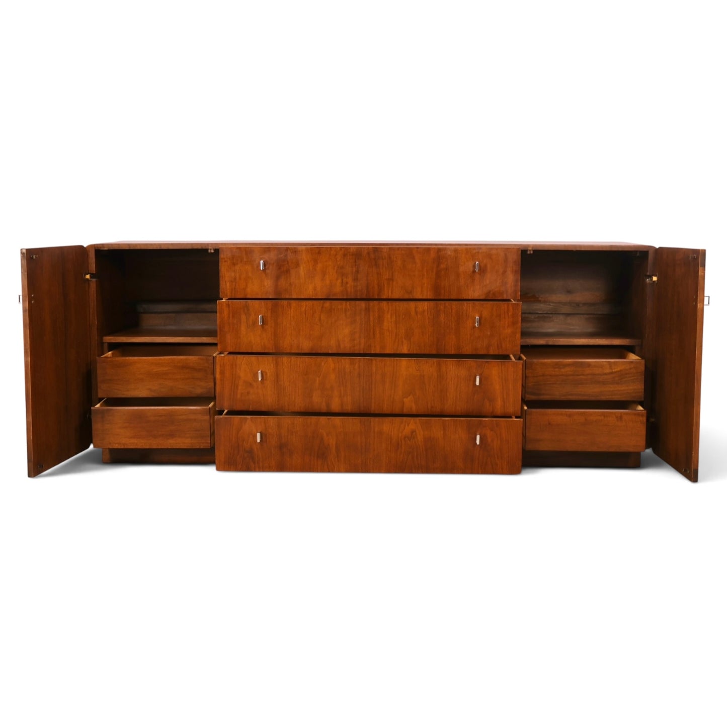 Founders lowboy dresser chrome pull detail
