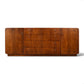 Founders Furniture walnut and chrome lowboy dresser full front view