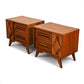 Specialty Woodcraft nightstands side angle showing case depth