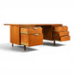 Jens Risom walnut desk top surface and grain detail