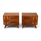 Specialty Woodcraft nightstands front view showing diamond relief and slotted pulls