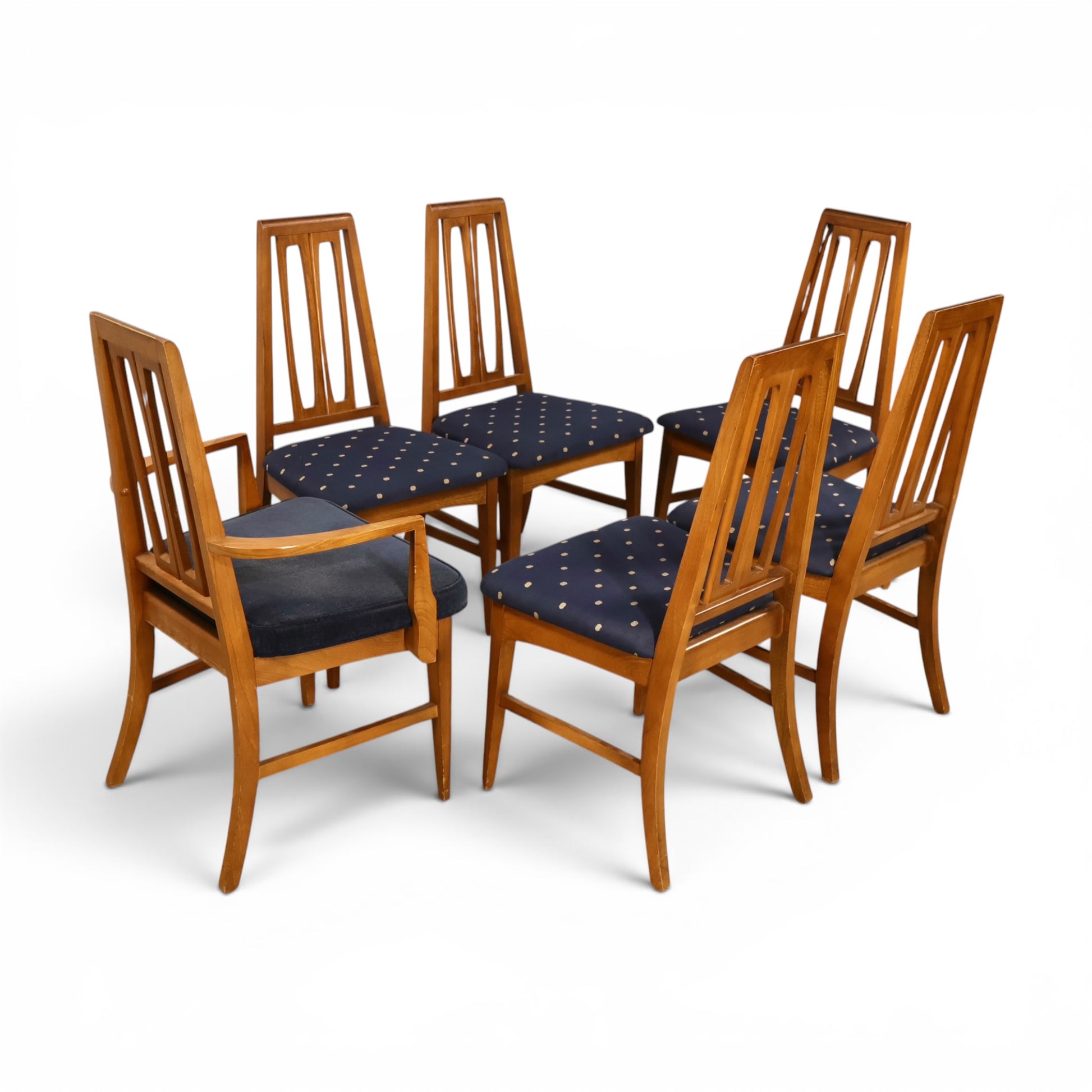 Young Manufacturing tapered ladder back chairs angled view
