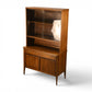 Broyhill Saga china cabinet walnut grain and finish detail