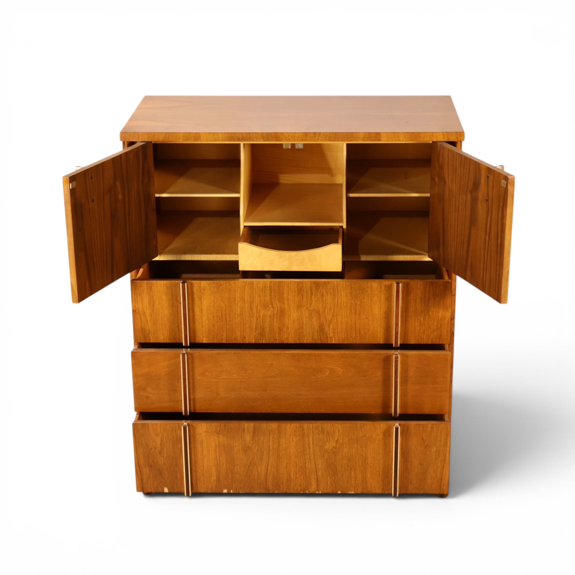 John Widdicomb highboy dresser angled side view