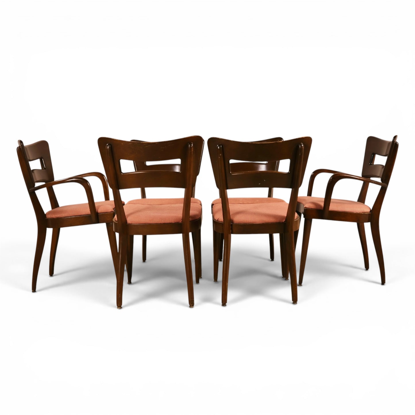 Heywood Wakefield Dog Bone dining chair seat and leg detail