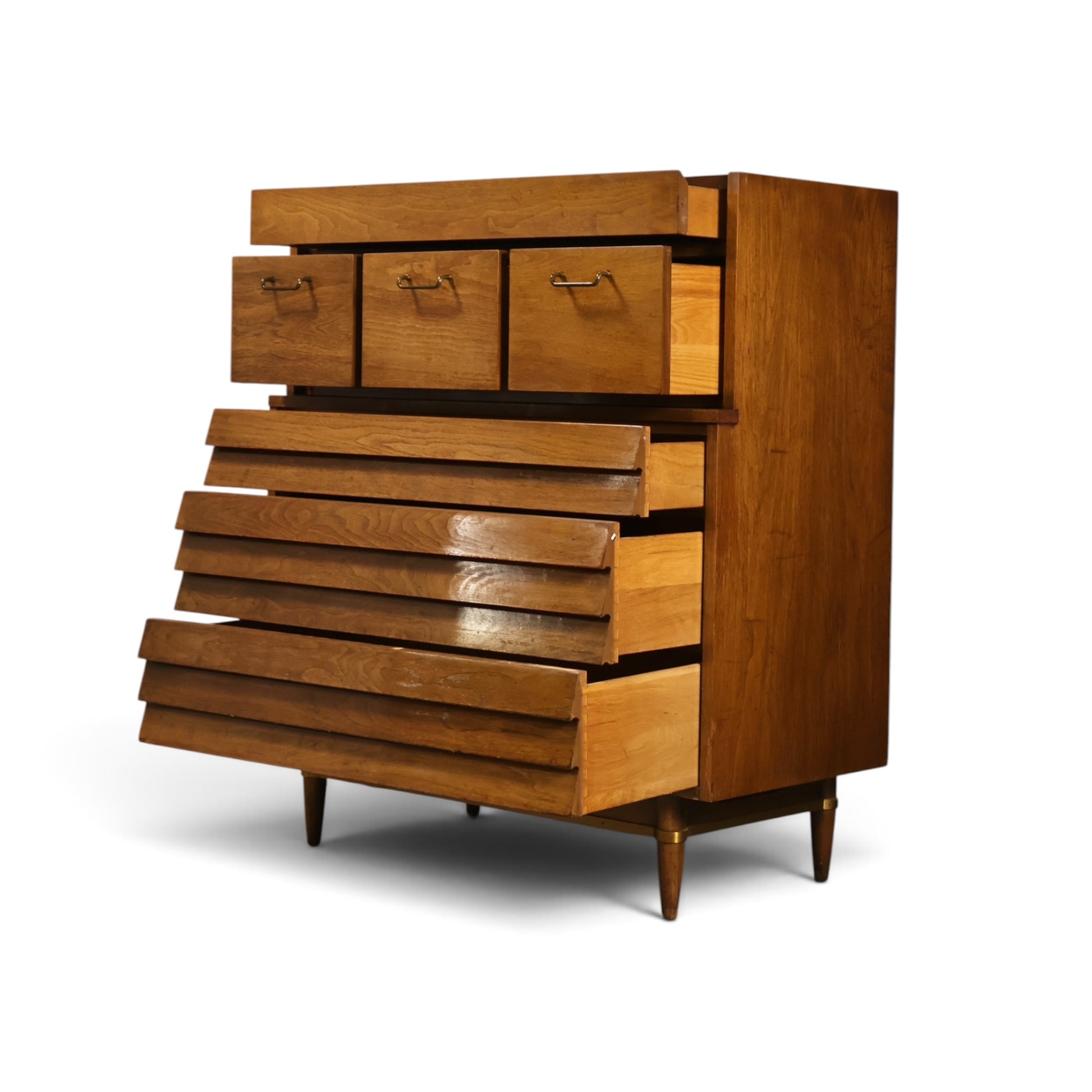 Dania highboy dresser detail view