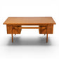 Jens Risom walnut desk full profile view