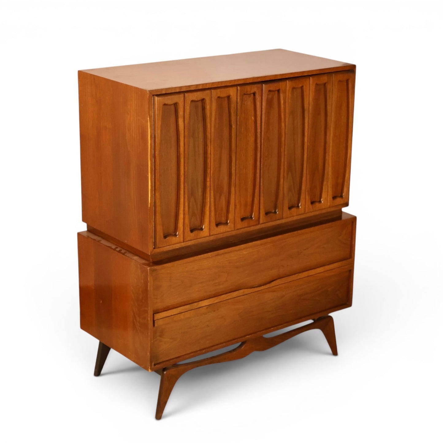 Tobago highboy dresser three-quarter view