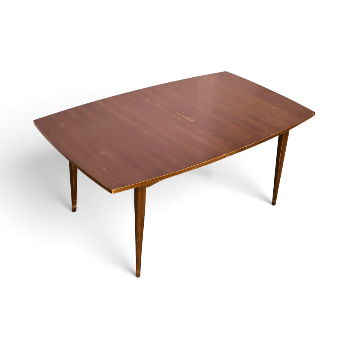 Broyhill Brasilia walnut dining table top angle view