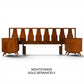 Young Manufacturing king headboard styled with nightstands sold separately