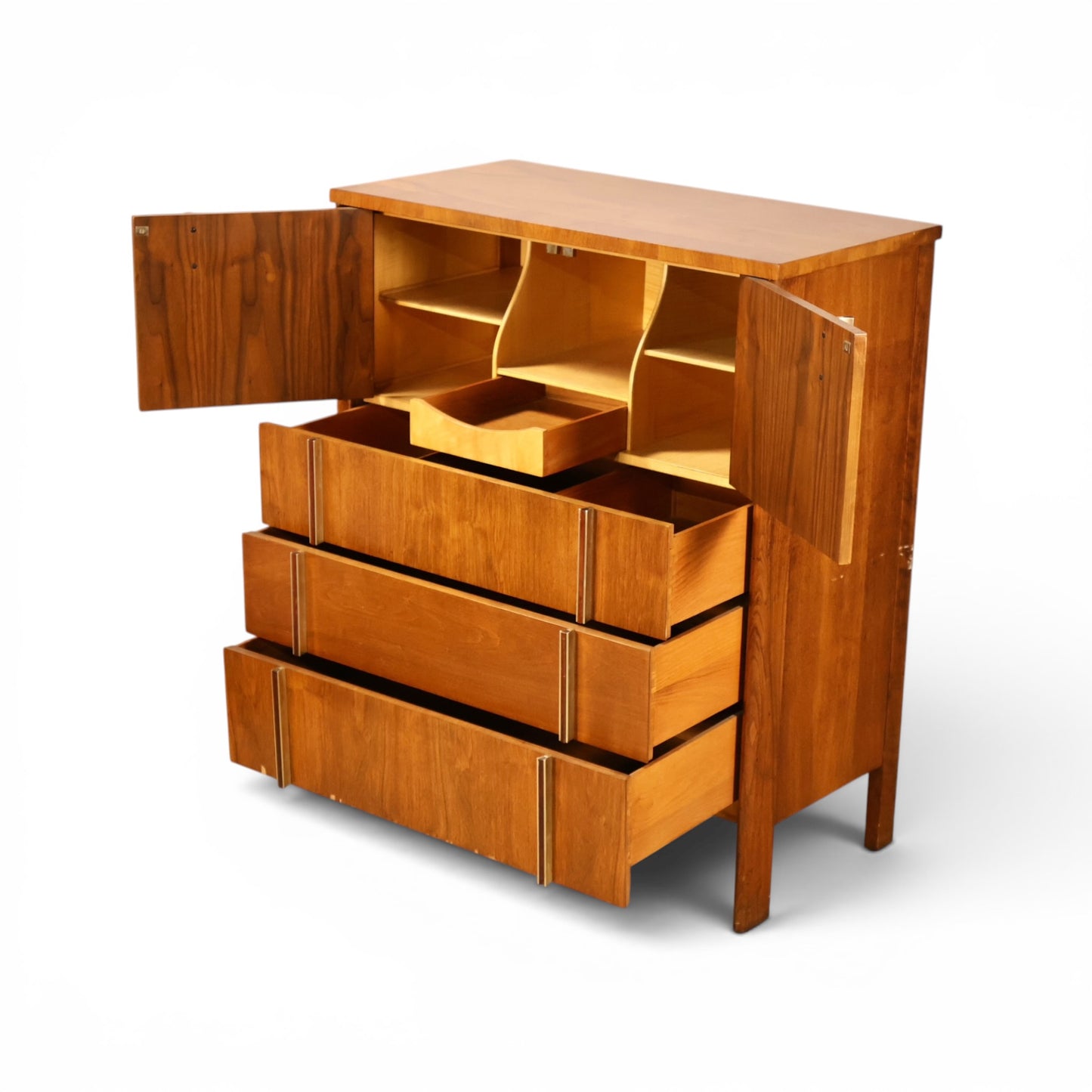 John Widdicomb highboy dresser full view from opposite angle