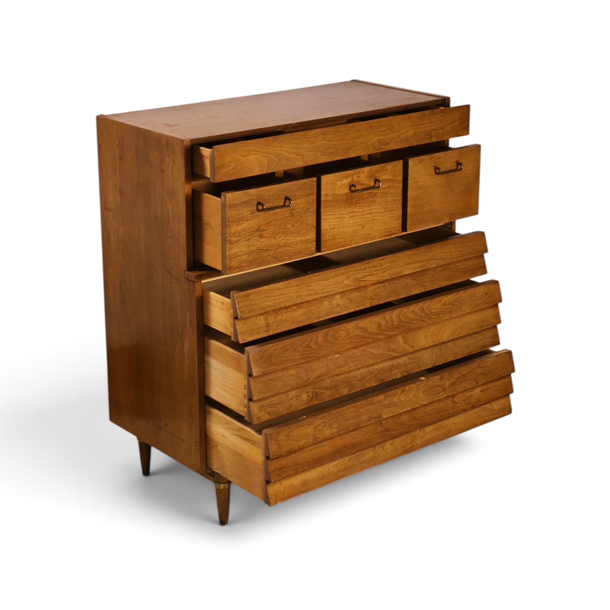 Dania highboy dresser open drawer view