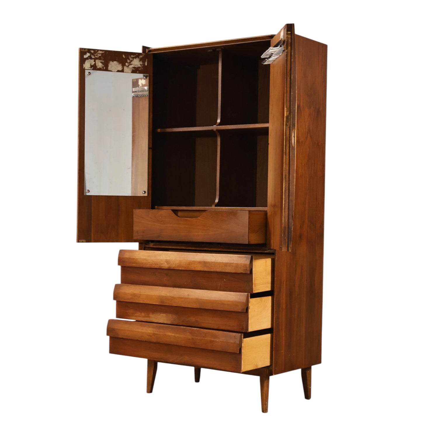 Lane First Edition armoire interior mirror on door and tie rack