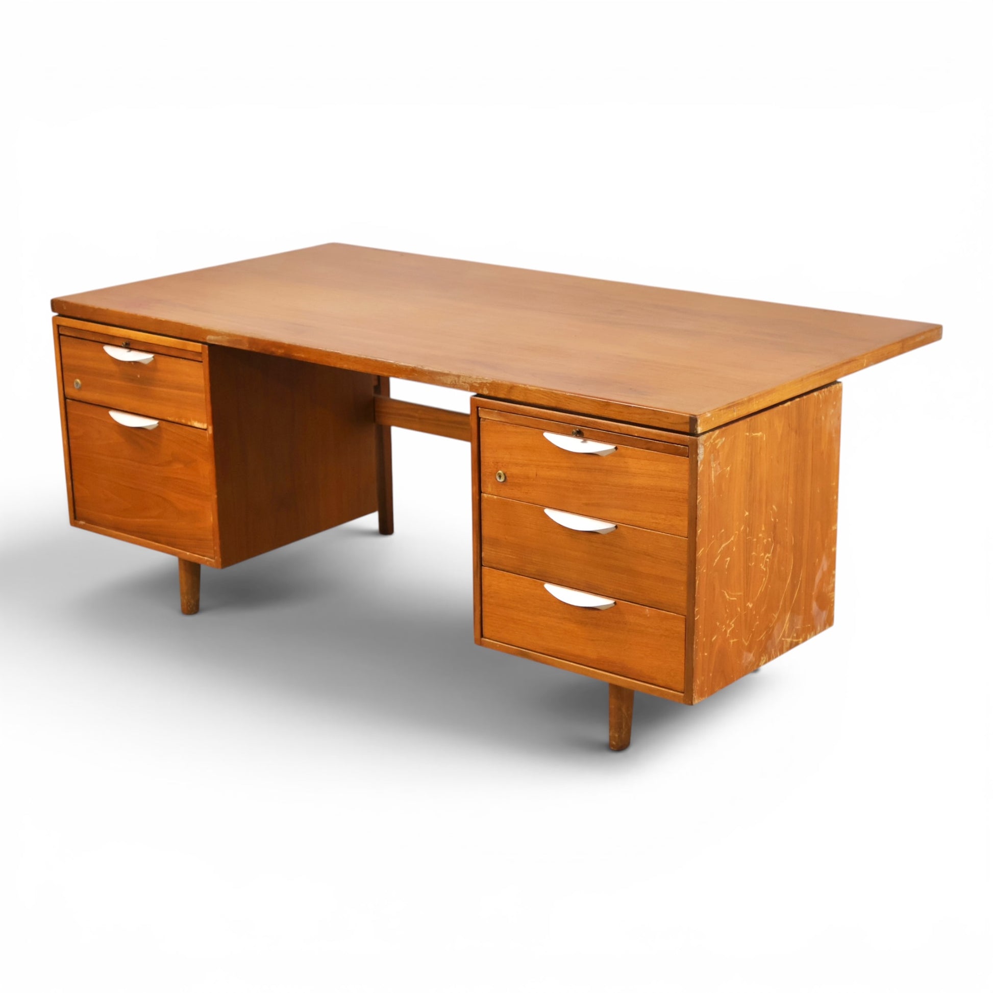 Jens Risom executive desk full overhead angle