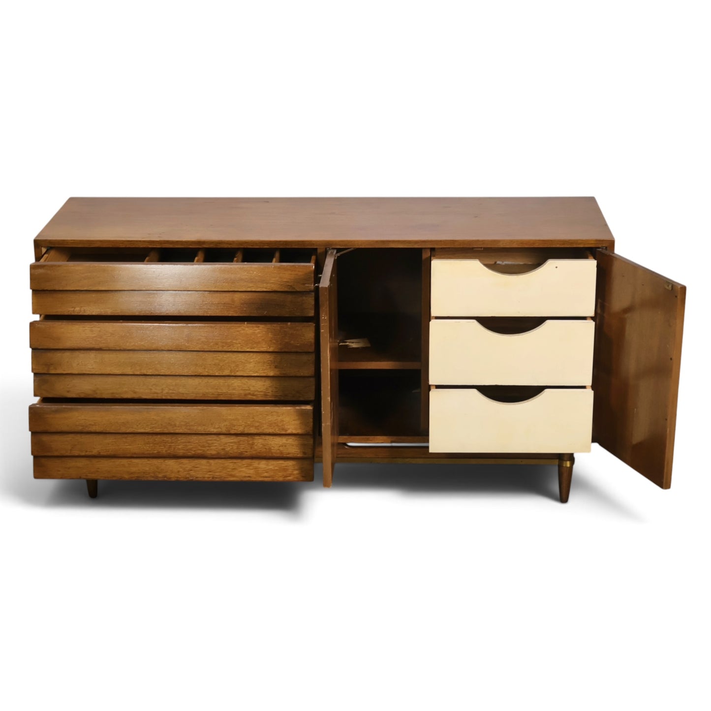 Dania lowboy dresser louvered front detail