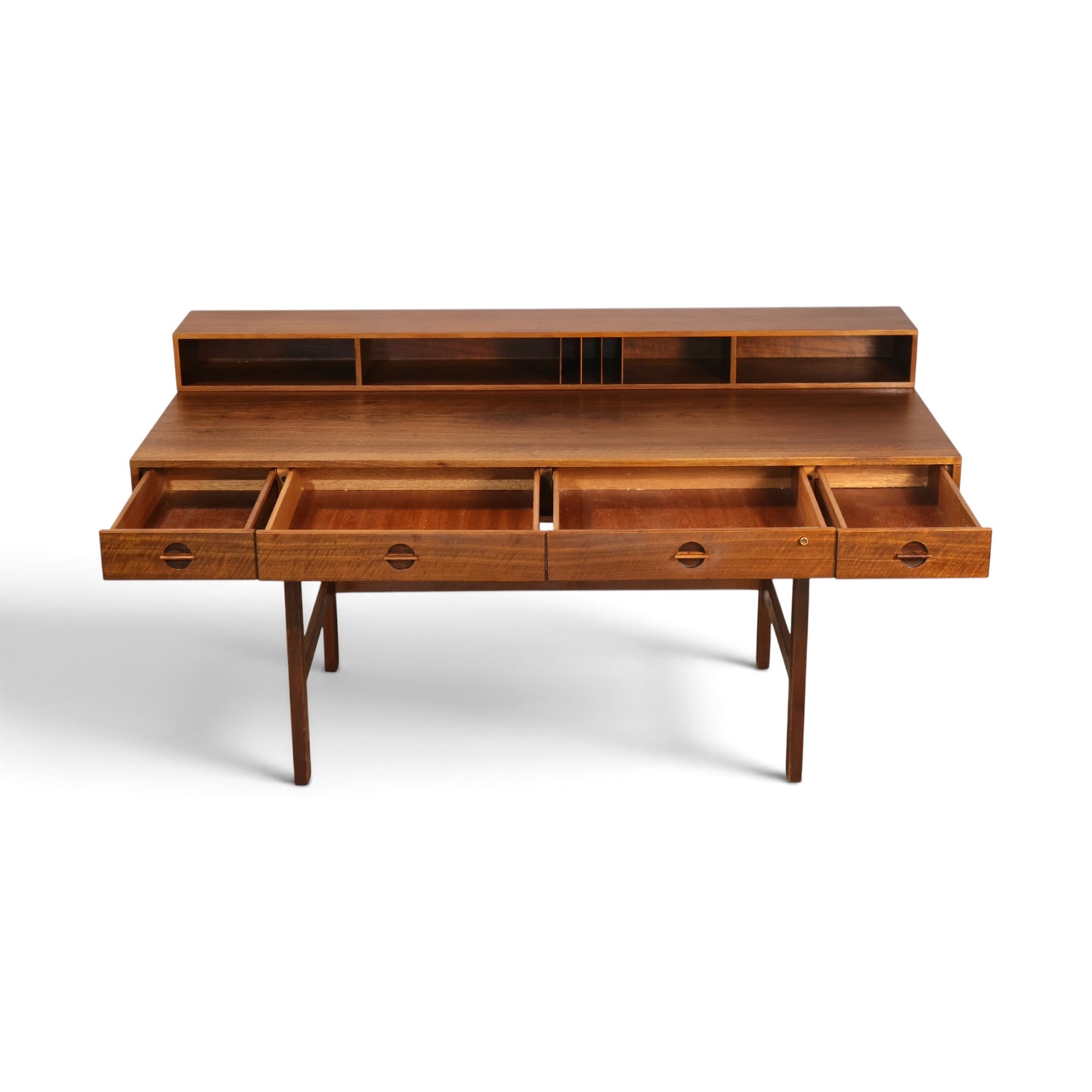 Peter Lovig teak desk rear organizer detail