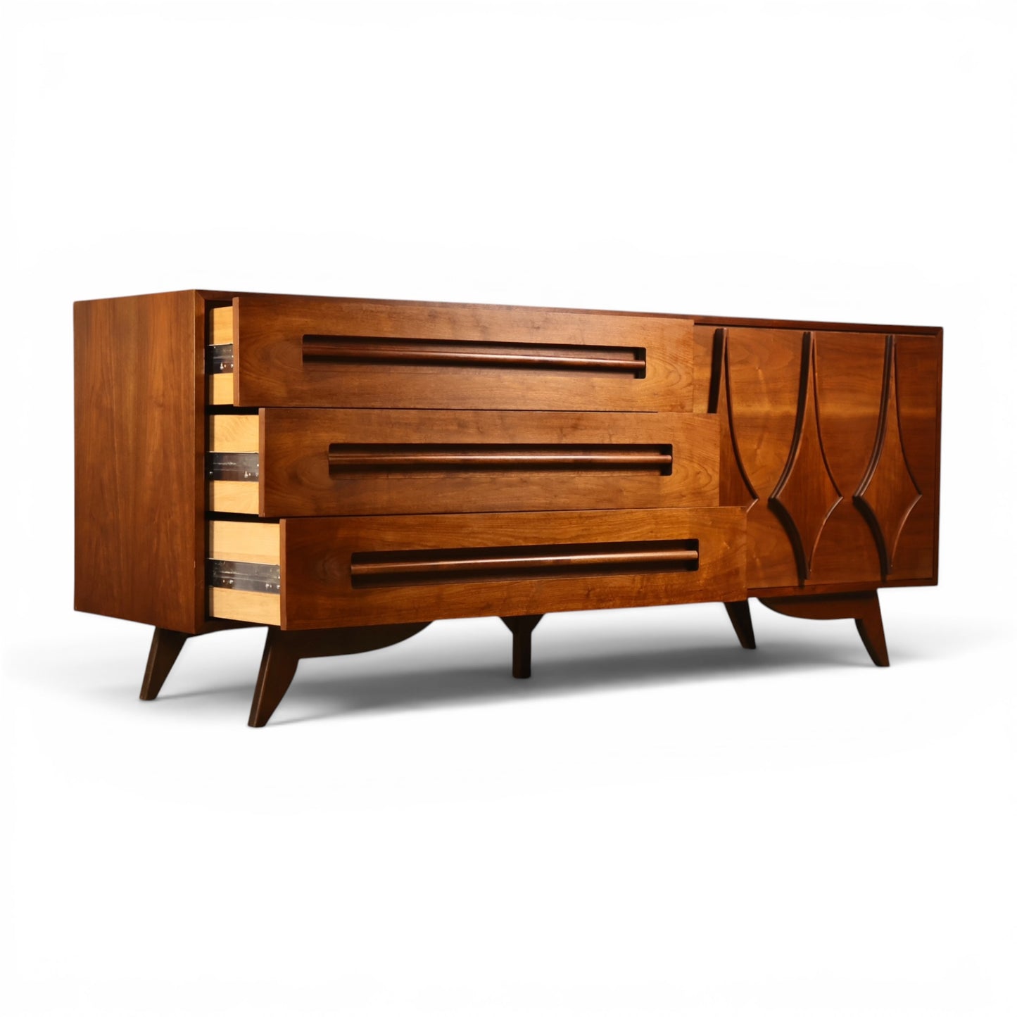 Specialty Woodcraft lowboy carved diamond relief detail