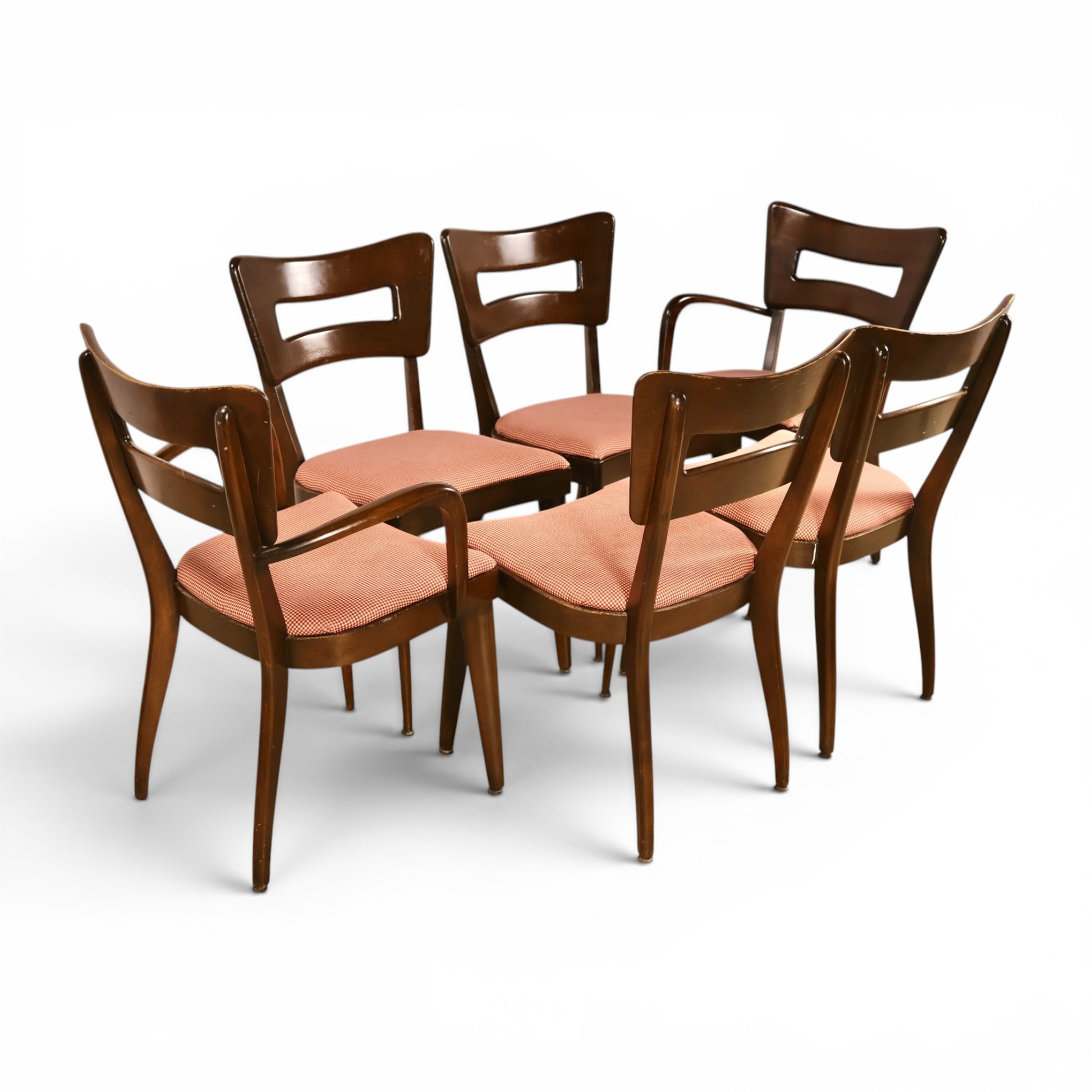 Heywood Wakefield Dog Bone dining chairs grouped view