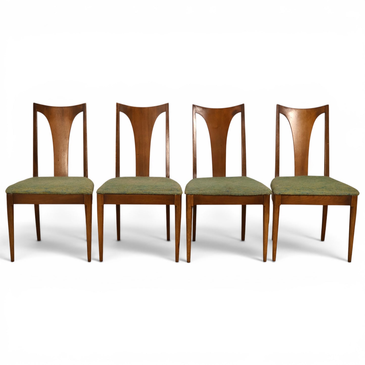 Broyhill Brasilia walnut mid century modern dining chairs full set view